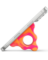 Phone case with colorful design on a white background