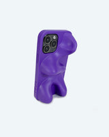 Purple organic shaped 3d ergonomic phone case and phone stand