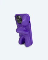 Purple organic shaped 3d ergonomic phone case and phone stand