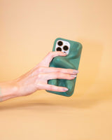 green organic shaped 3d ergonomic phone case and phone stand