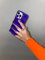 Purple 3d ergonomic phone case and phone stand