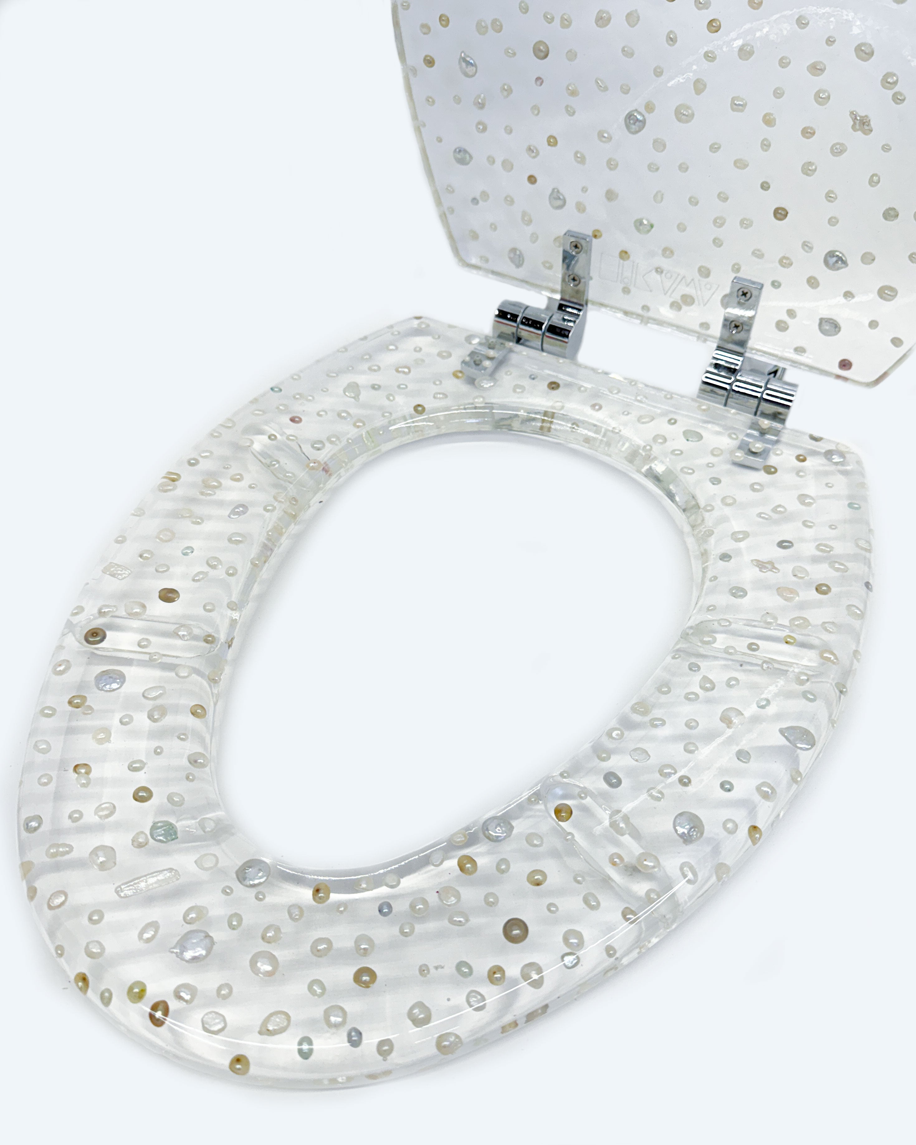Custom Pearl Inlay Toilet Seat