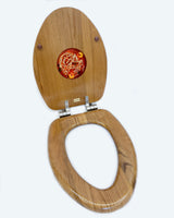 Bowl of Spaghetti Toilet Seat in Wood for Elongated Toilet