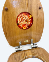 Bowl of Spaghetti Toilet Seat in Wood for Elongated Toilet
