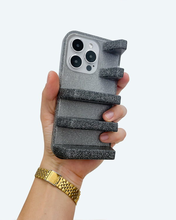 Geta Phone Case in Charcoal Sparkle