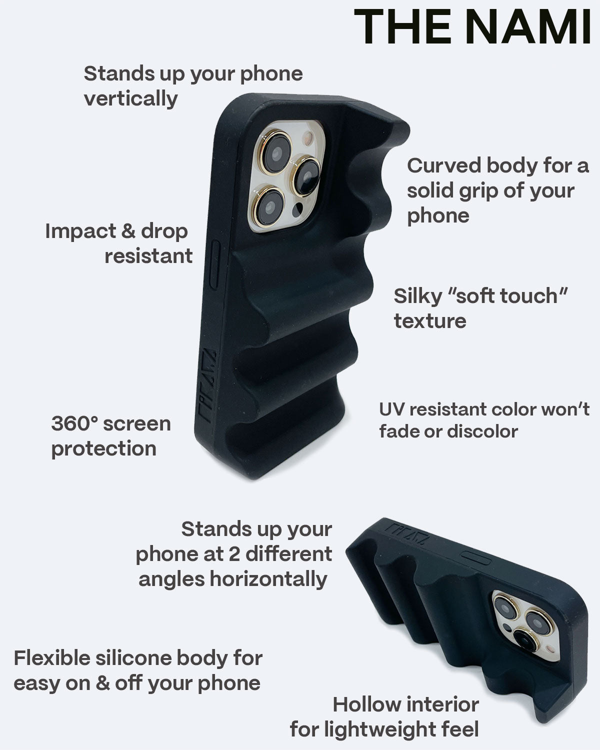 Nami Phone Case in Onyx – BAILEY HIKAWA