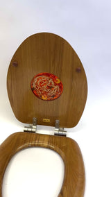 Bowl of Spaghetti Toilet Seat in Wood for Elongated Toilet