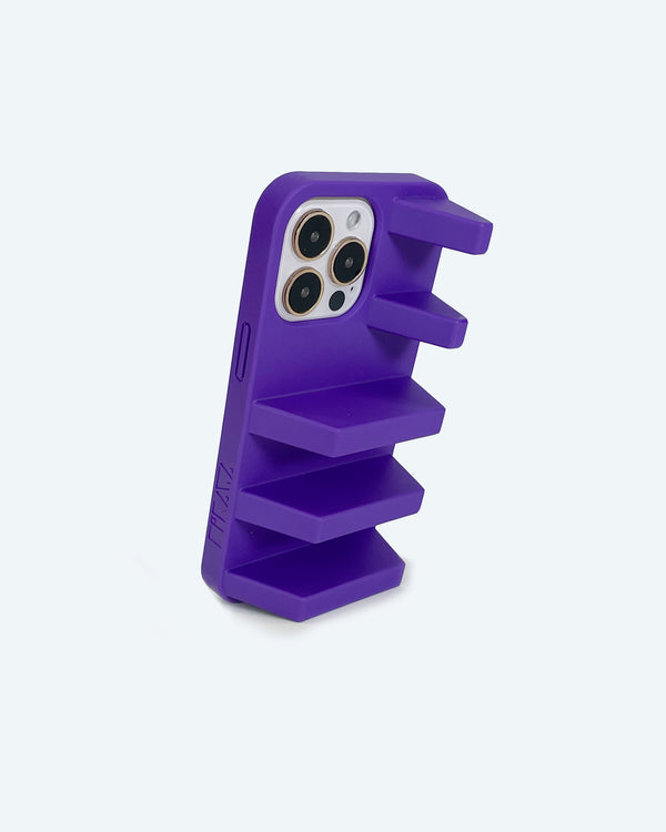 Purple 3d ergonomic phone case and phone stand