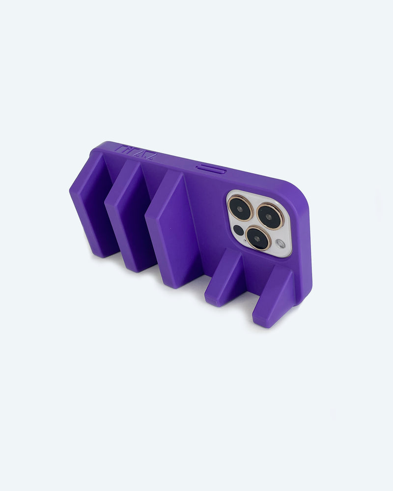 Purple 3d ergonomic phone case and phone stand
