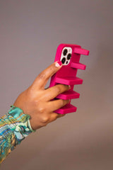 Pink 3d ergonomic phone case and phone stand