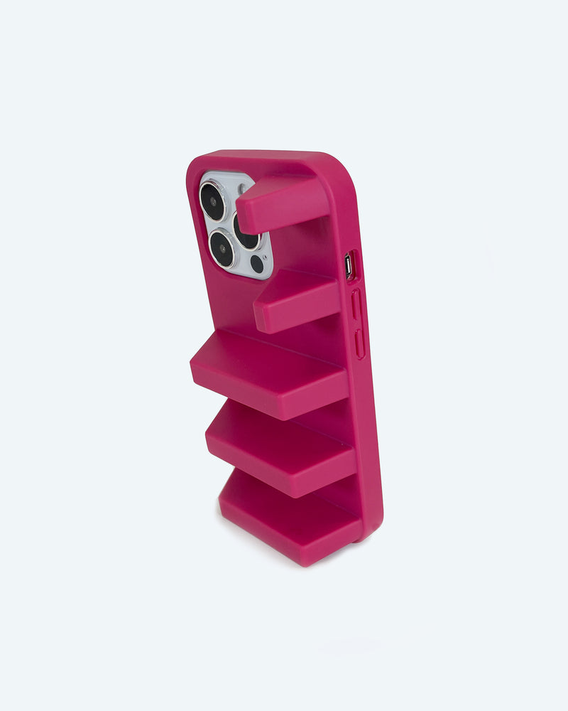 Pink 3d ergonomic phone case and phone stand