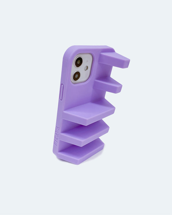 Purple 3d ergonomic phone case and phone stand